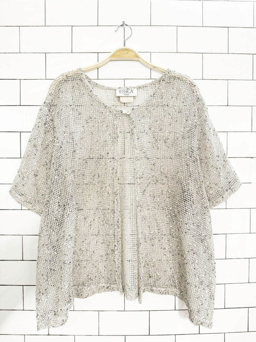 vintage 90s jessica loose knit single button cardigan | made in Canada - good market thrift store