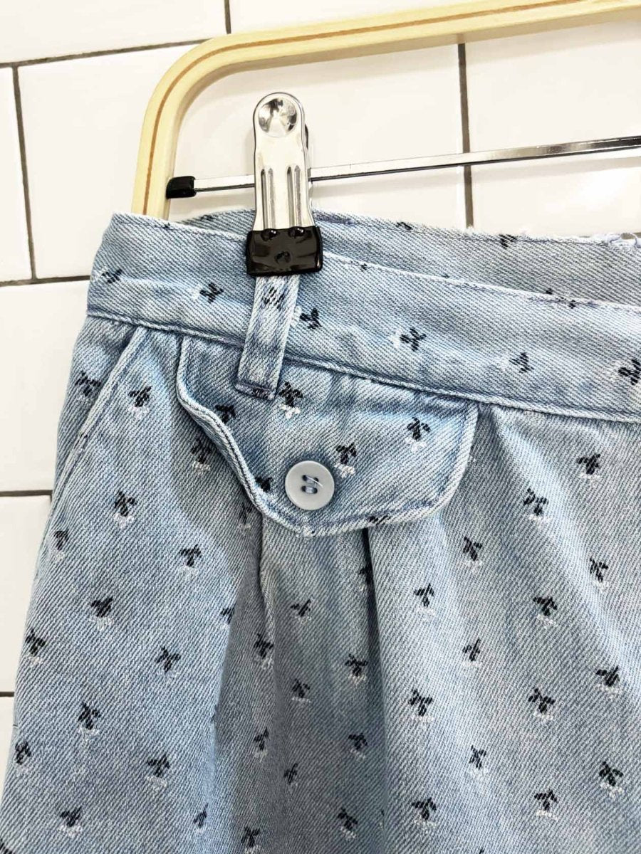 vintage 90s jessie jeanswear floral denim pleated shorts - good market thrift store