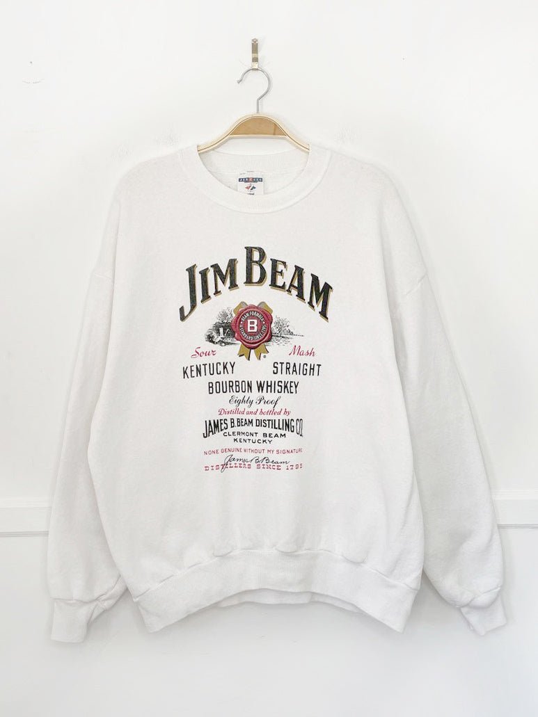 vintage 90s jim beam graphic sweatshirt | jerzees nublend - good market thrift store