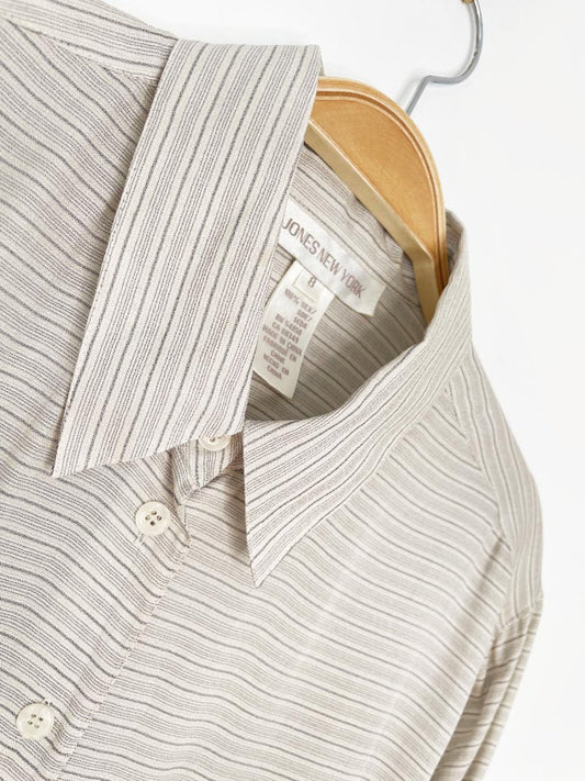 vintage 90s jones new york 100% silk full button shirt - good market thrift store