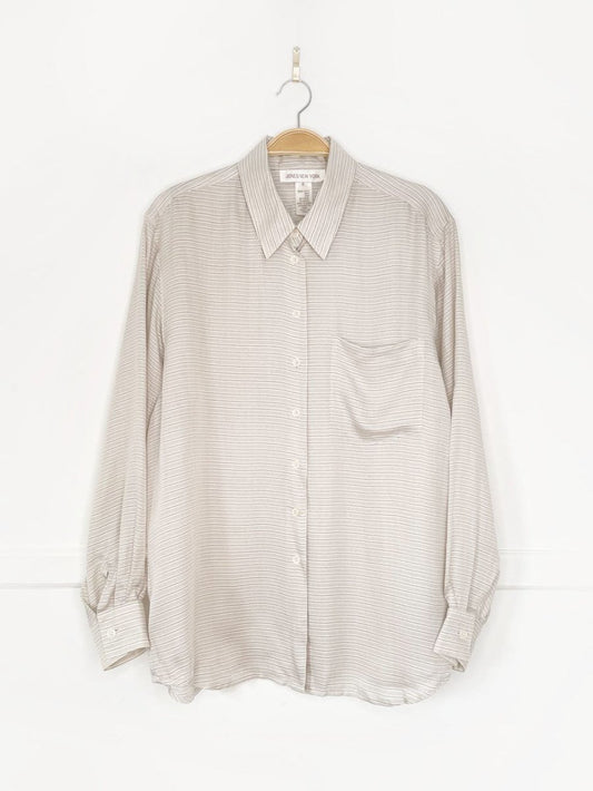 vintage 90s jones new york 100% silk full button shirt - good market thrift store
