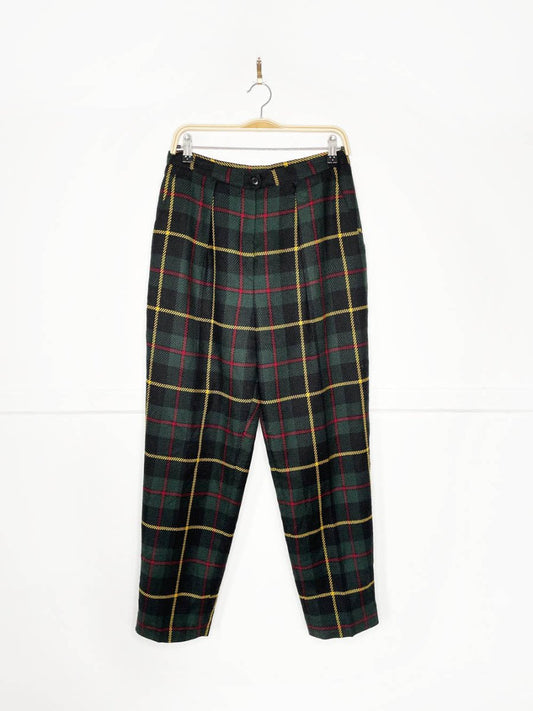 vintage 90s jones new york 100% wool tartan trouser | made in USA - good market thrift store