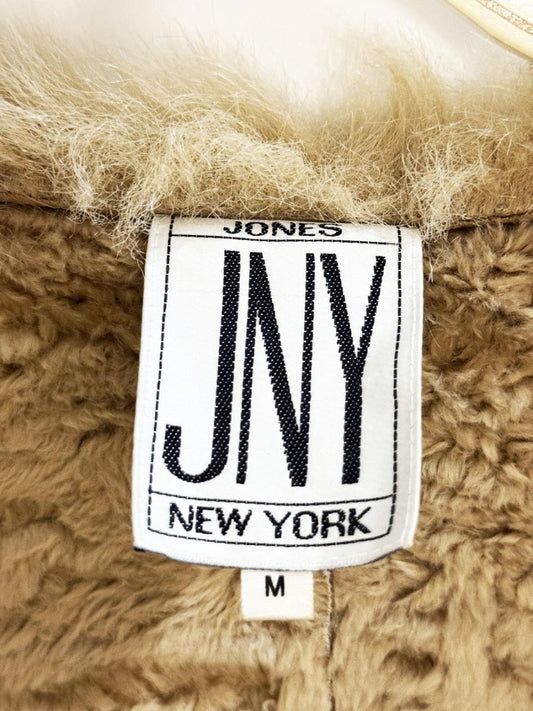 vintage 90s jones new york faux shearling hooded long toggle coat | penny lane - good market thrift store