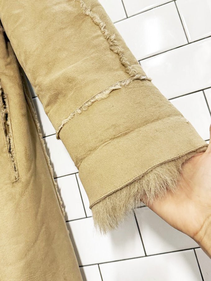 vintage 90s jones new york faux shearling hooded long toggle coat | penny lane - good market thrift store