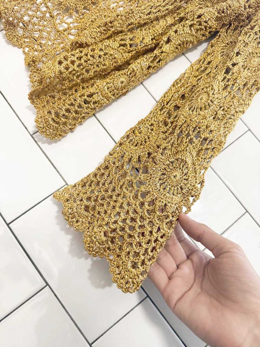 vintage 90s joseph a. sun crochet open cardigan - good market thrift store