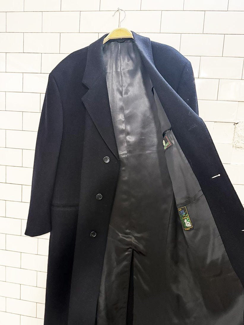 vintage 90s joseph hoyle 100% lambswool overcoat | woven in england - good market thrift store