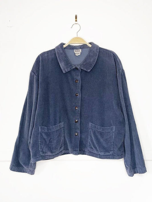 vintage 90s kiko chunky cord boxy full button shirt jacket - good market thrift store