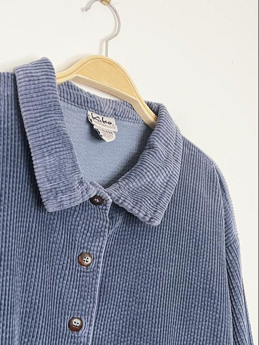vintage 90s kiko chunky cord boxy full button shirt jacket - good market thrift store