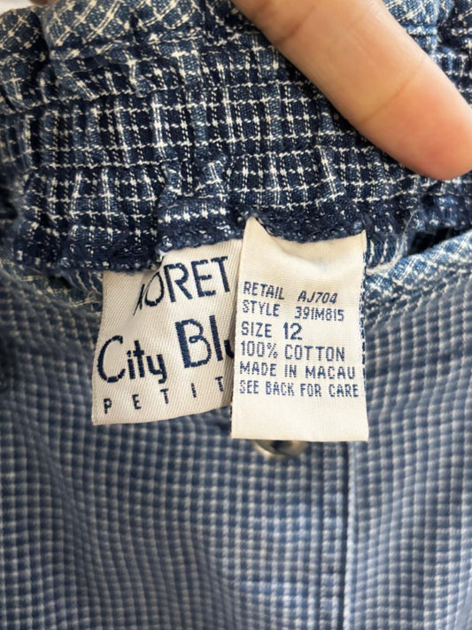 vintage 90s koret city blues full button denim midi skirt - good market thrift store