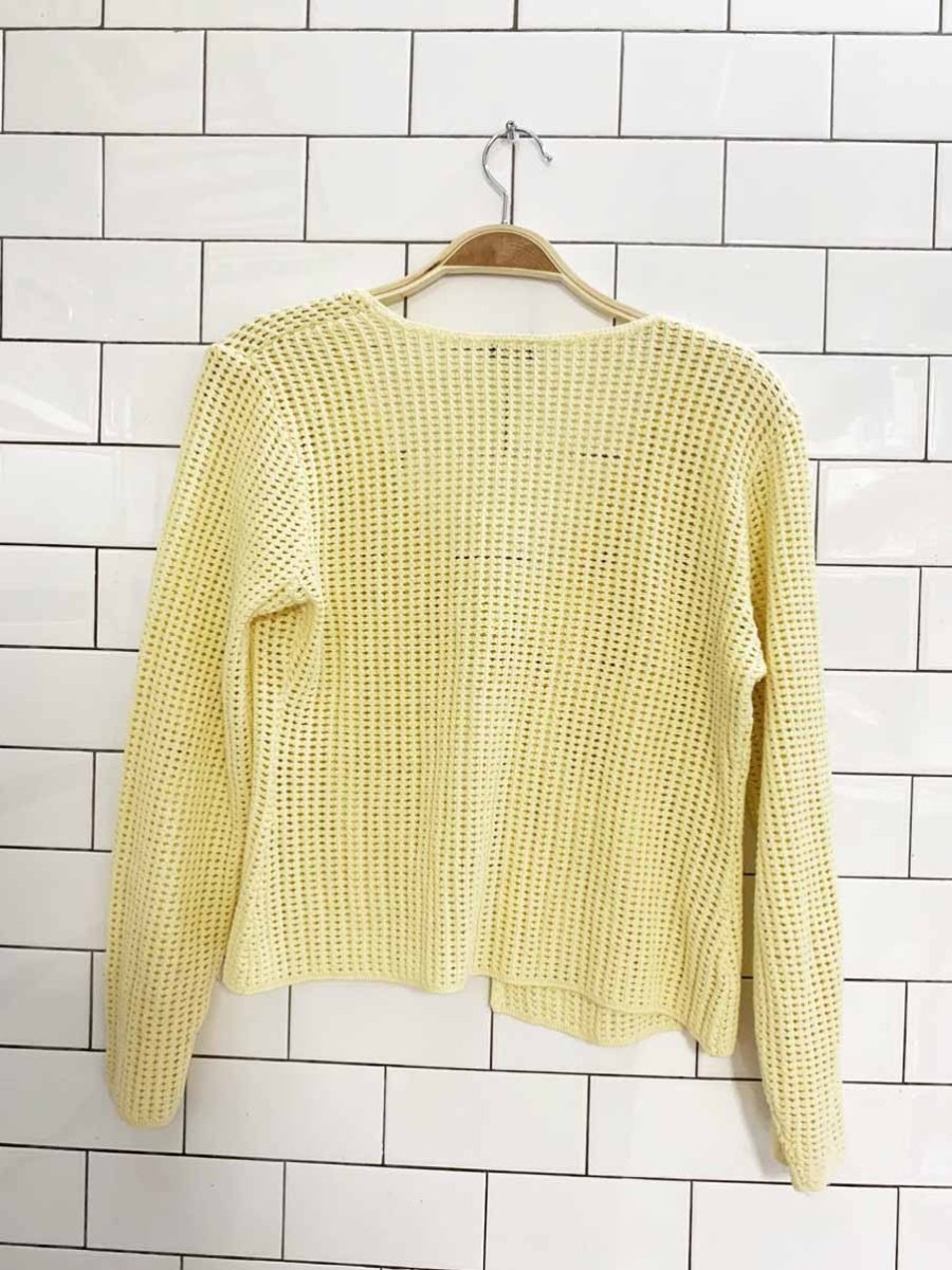 vintage 90s langents loose knit tie front cardigan - good market thrift store