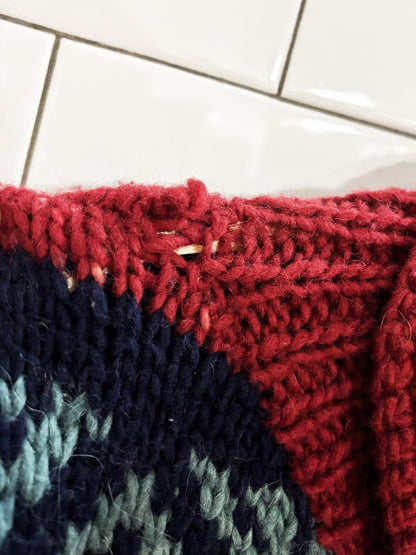 vintage 90s las americas 100% wool cowichan cardigan sweater - good market thrift store