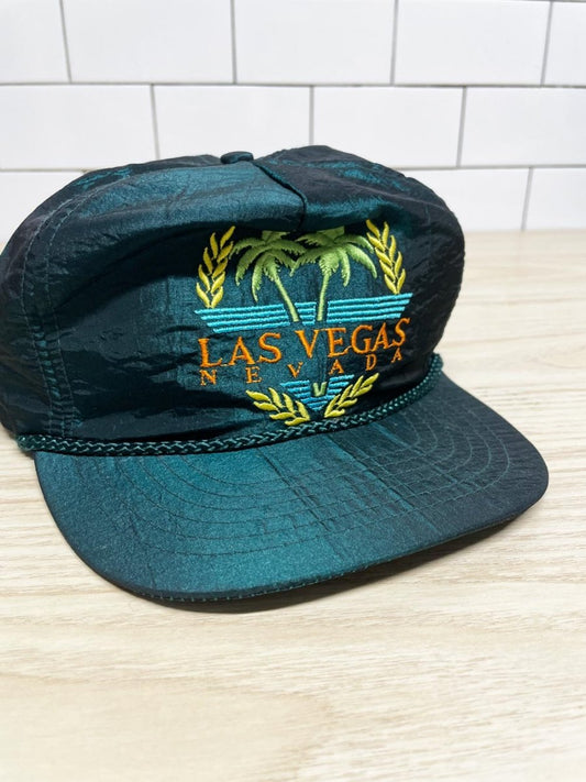 vintage 90s las vegas souvenir metallic rope hat | royal pacific - good market thrift store