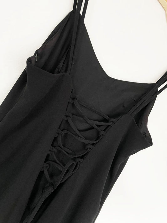 vintage 90s le chateau corset back flare skirt mini dress - good market thrift store