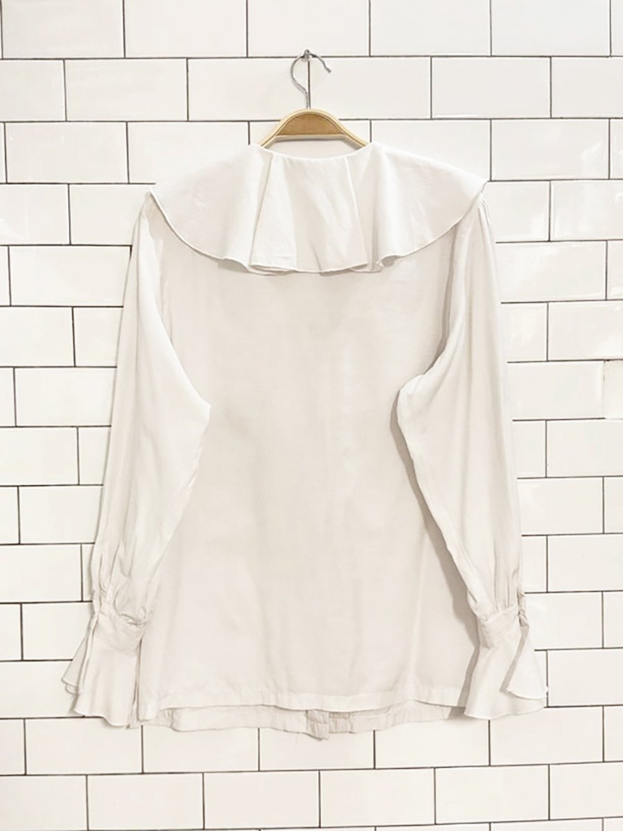 vintage 90s le chateau ruffle neck blouse | made in Canada - good market thrift store