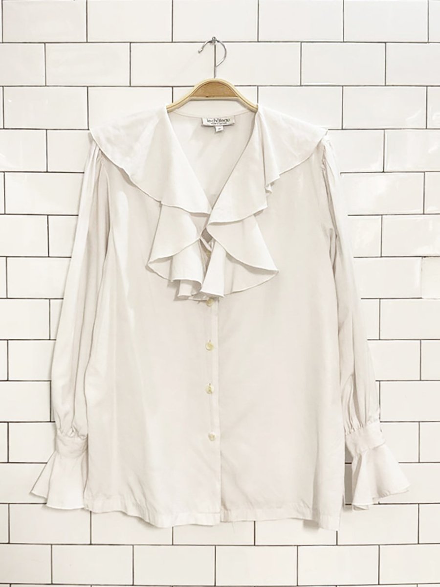 vintage 90s le chateau ruffle neck blouse | made in Canada - good market thrift store