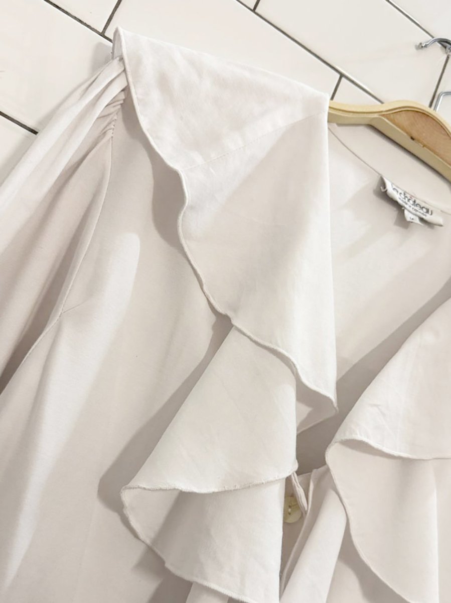 vintage 90s le chateau ruffle neck blouse | made in Canada - good market thrift store