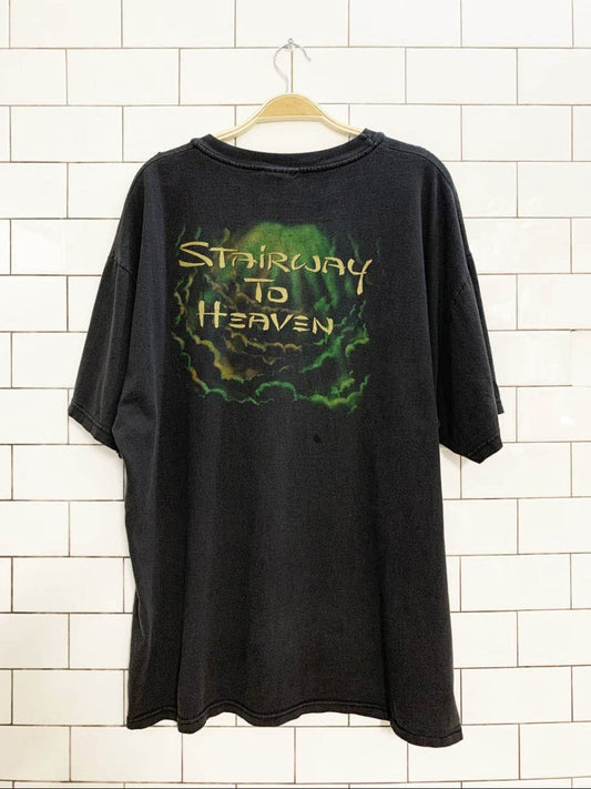 vintage 90s led zeppelin stairway to heaven all over print tee | winterland - good market thrift store