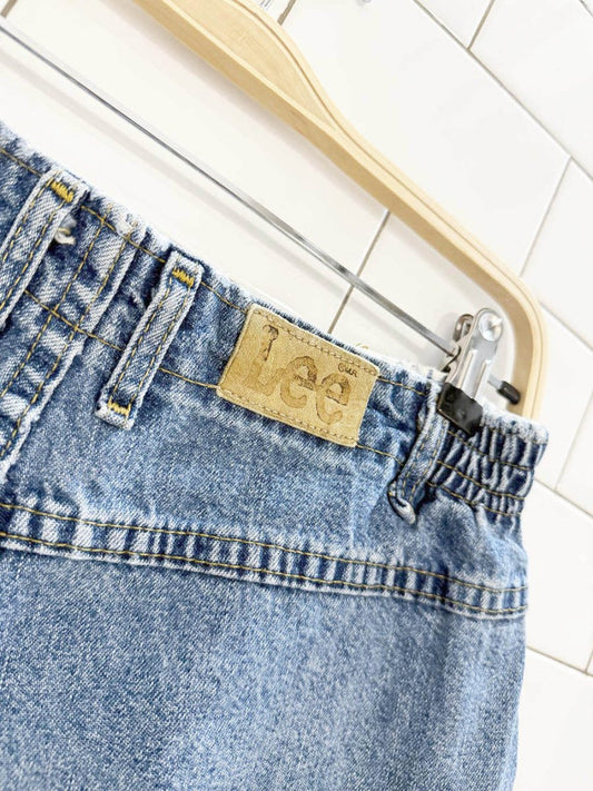 vintage 90s lee high rise elastic waist denim shorts | made in USA - good market thrift store