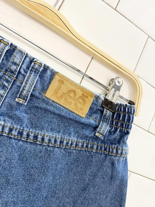 vintage 90s lee high rise elastic waist denim shorts | made in USA - good market thrift store