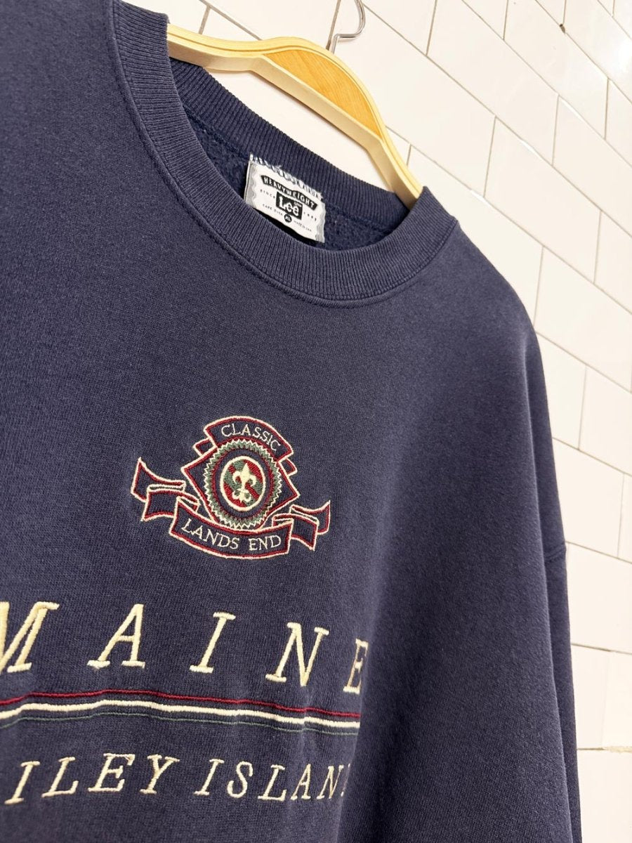 vintage 90s lee maine bailey island heavyweight sweatshirt | made in USA - good market thrift store