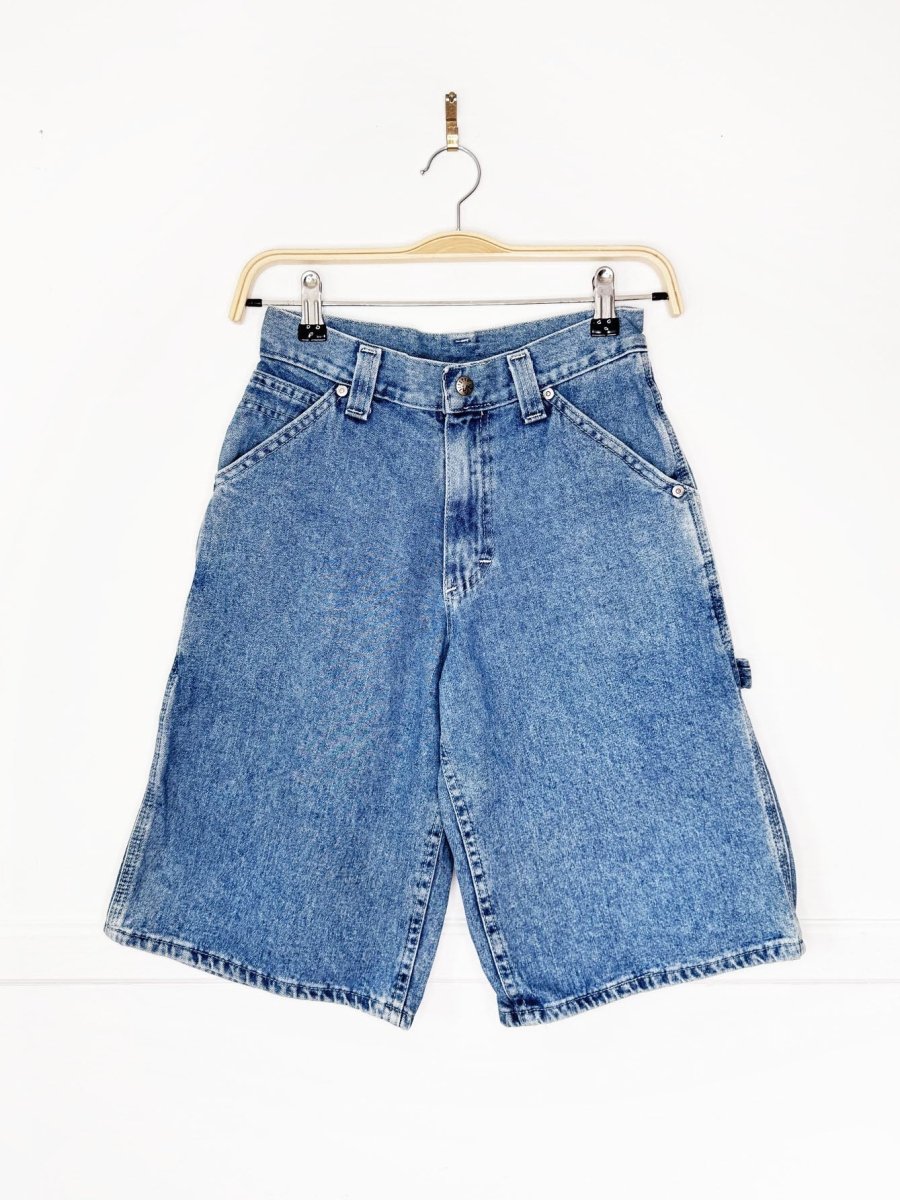 vintage 90s lee riveted denim carpenter long jorts - good market thrift store