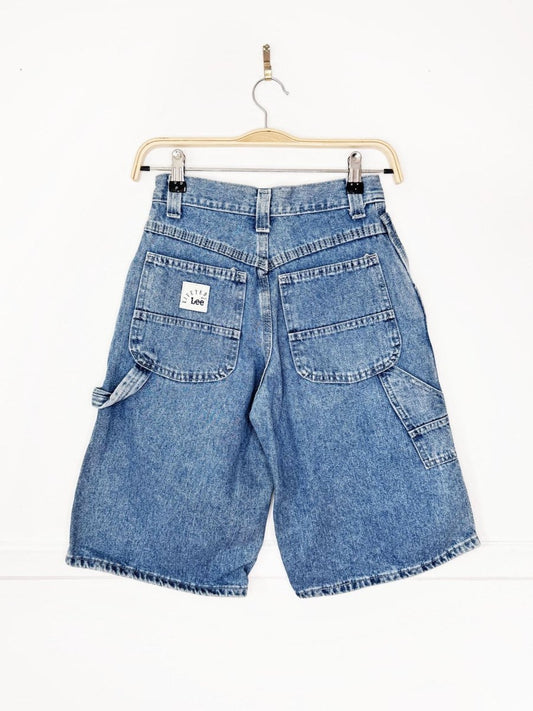 vintage 90s lee riveted denim carpenter long jorts - good market thrift store