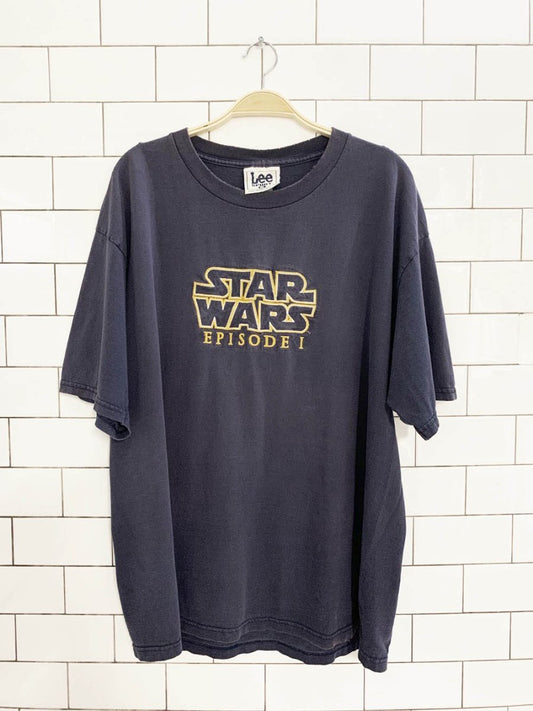 vintage 90s lee star wars episode 1 embroidered tee | made in USA - good market thrift store