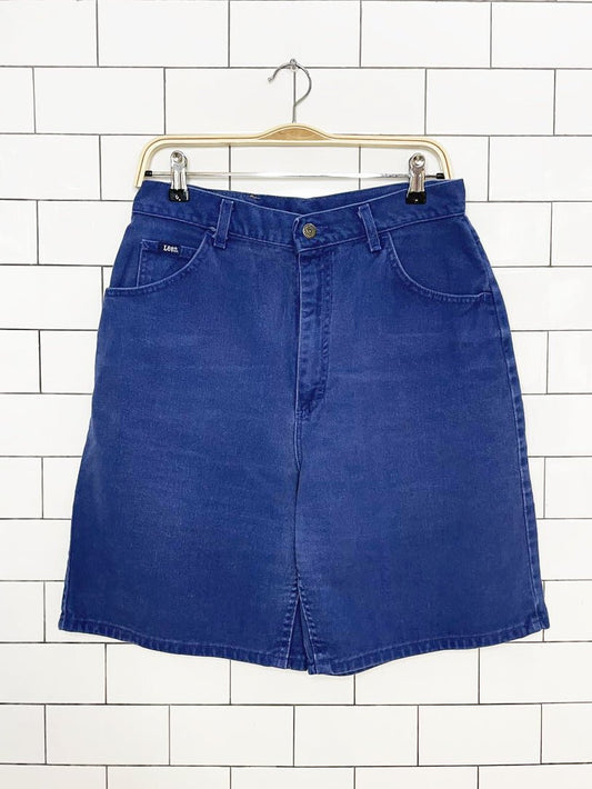 vintage 90s lee wide leg long denim shorts | union made in USA - good market thrift store