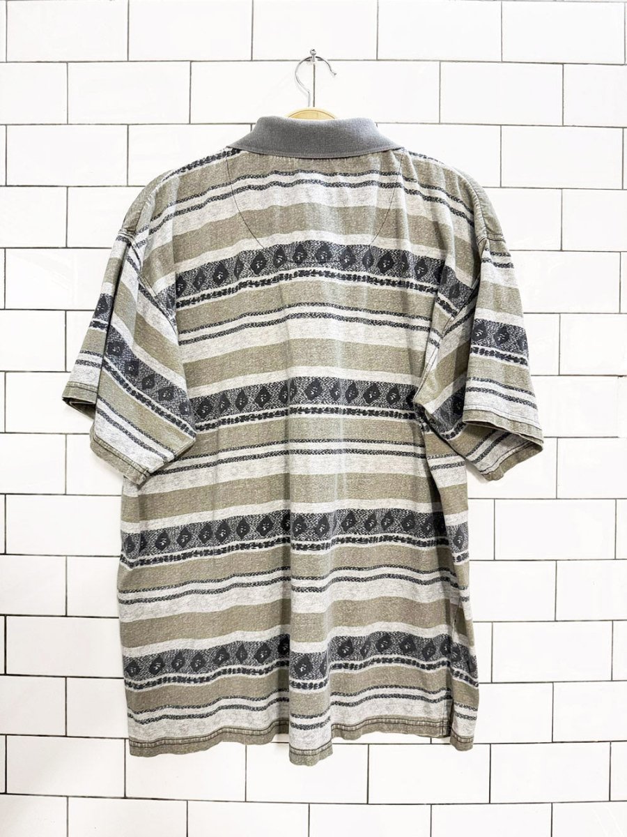 vintage 90s legendary striped polo shirt - good market thrift store