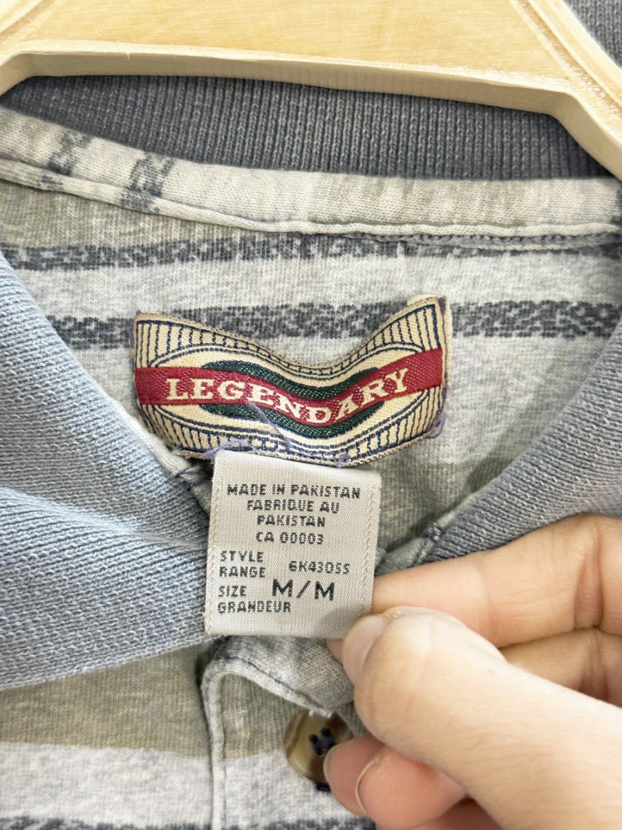 vintage 90s legendary striped polo shirt - good market thrift store
