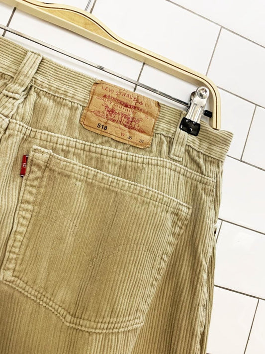 vintage 90s levi's 518 relaxed leg chunky cord pants - good market thrift store
