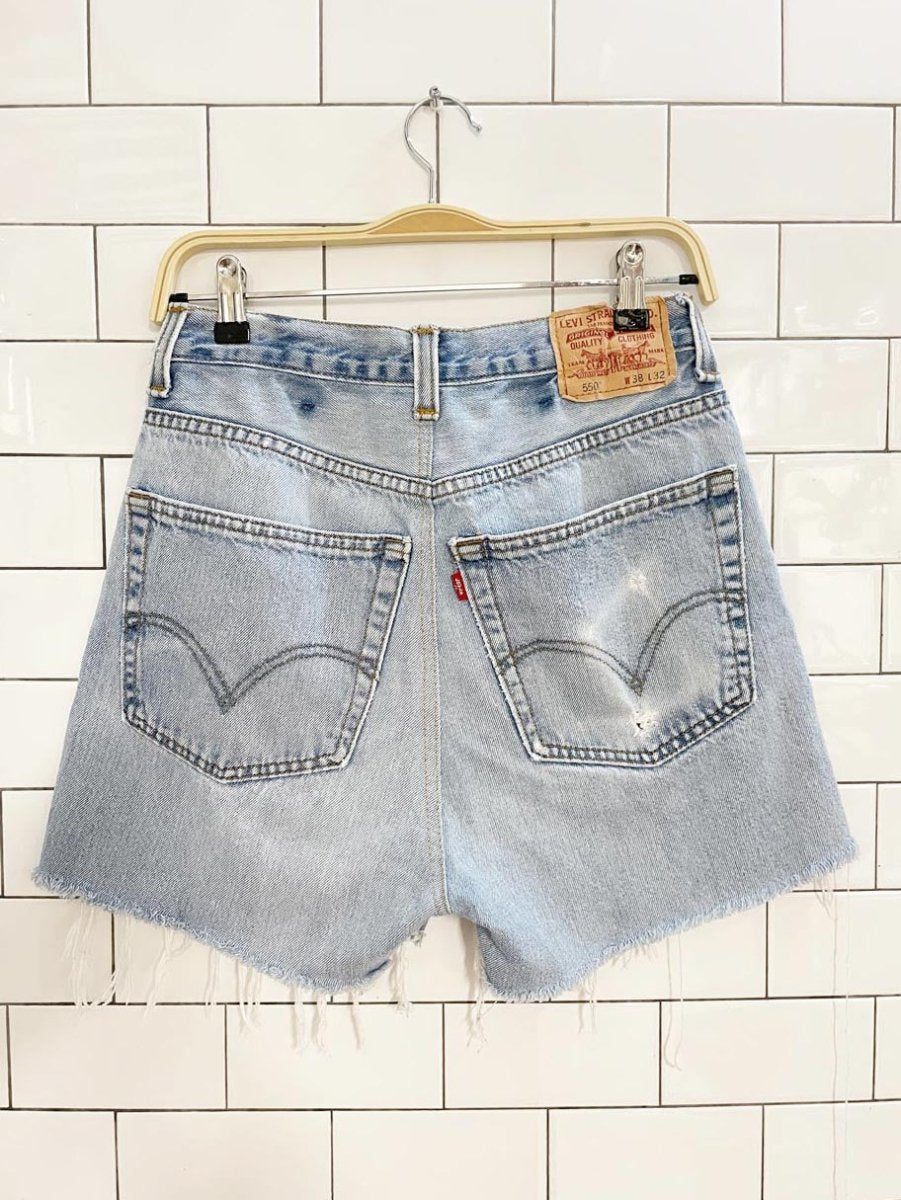 vintage 90s levi's 550 loose denim cut off shorts - good market thrift store