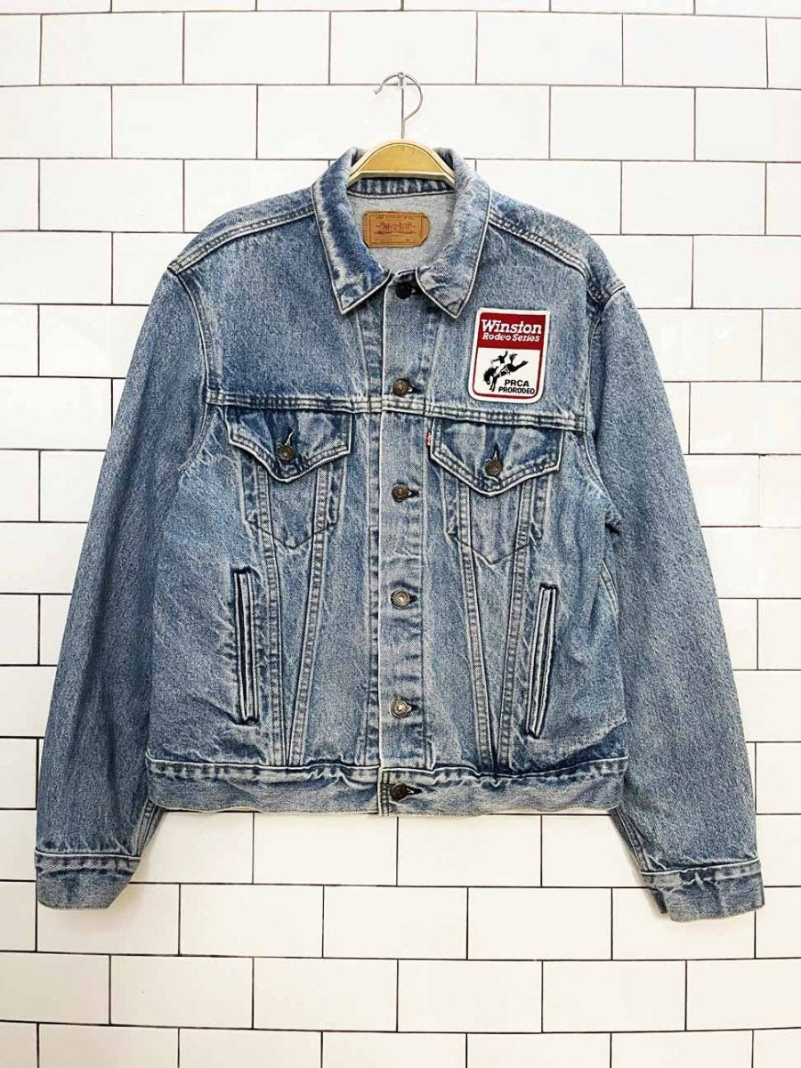 vintage 90s levi's 70506 denim trucker jacket | winston rodeo series | made in usa - good market thrift store