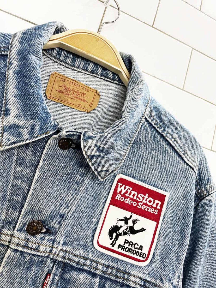 vintage 90s levi's 70506 denim trucker jacket | winston rodeo series | made in usa - good market thrift store
