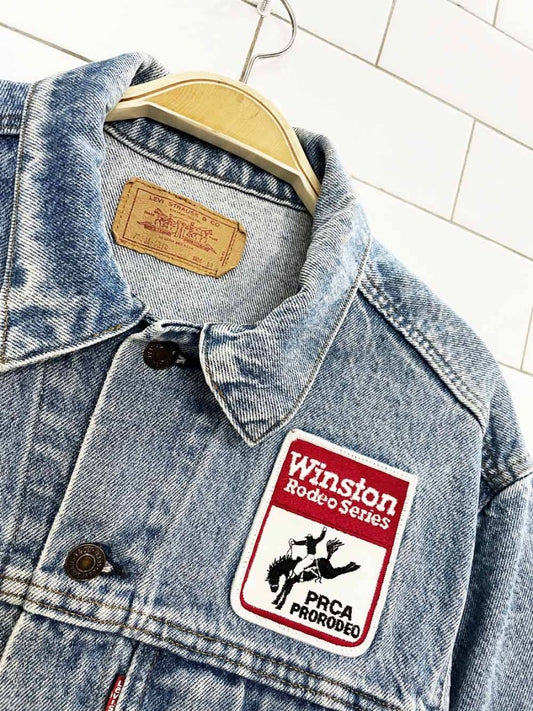 vintage 90s levi's 70506 denim trucker jacket | winston rodeo series | made in usa - good market thrift store