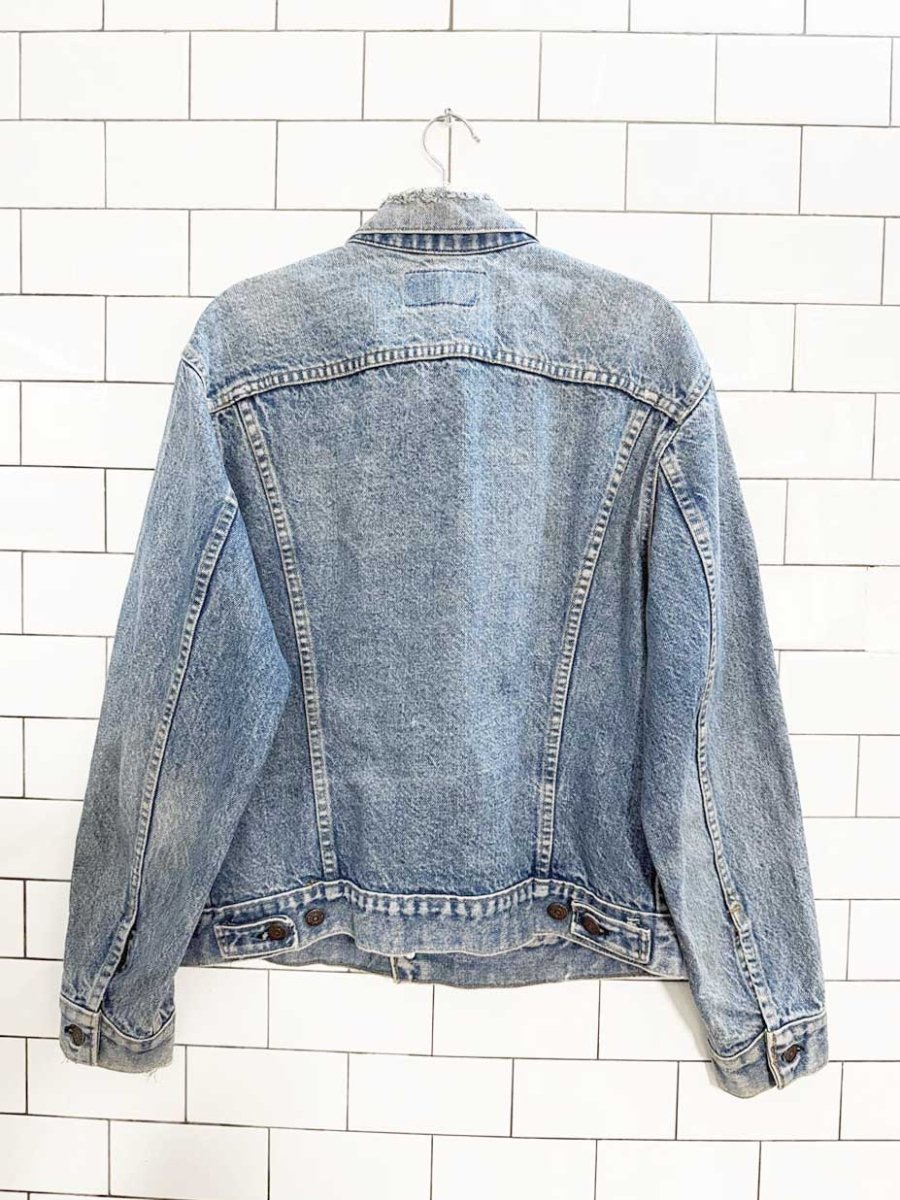 vintage 90s levis grunge distressed denim jacket | made in USA - good market thrift store