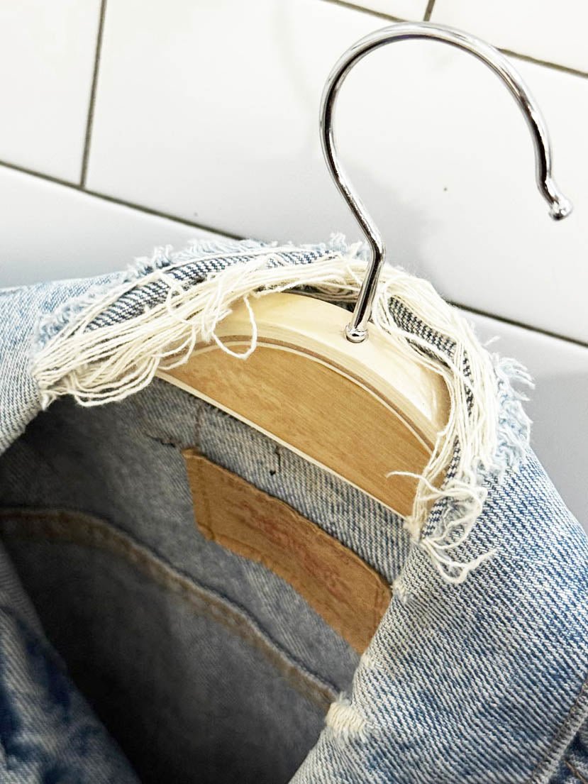 vintage 90s levis grunge distressed denim jacket | made in USA - good market thrift store