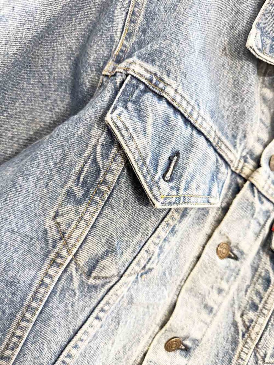 vintage 90s levis grunge distressed denim jacket | made in USA - good market thrift store