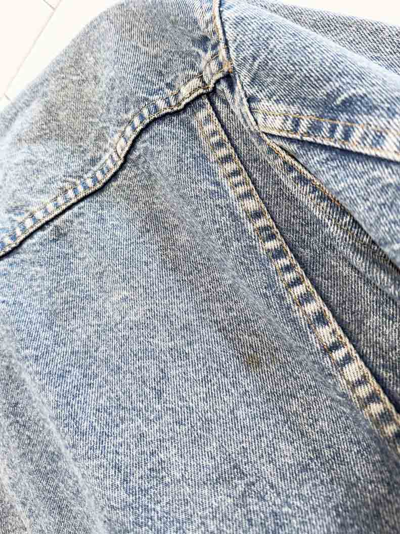 vintage 90s levis grunge distressed denim jacket | made in USA - good market thrift store