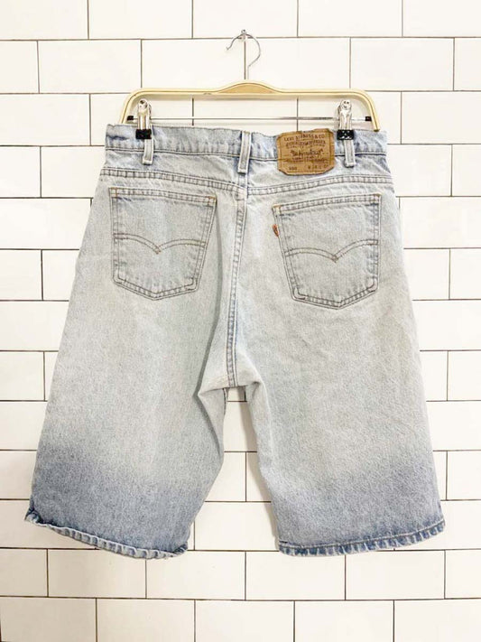 vintage 90s levi's orange tab 550 loose long denim shorts - good market thrift store