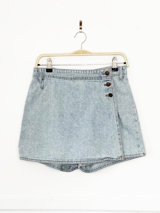 vintage 90s levi's white tab mini denim skort - good market thrift store