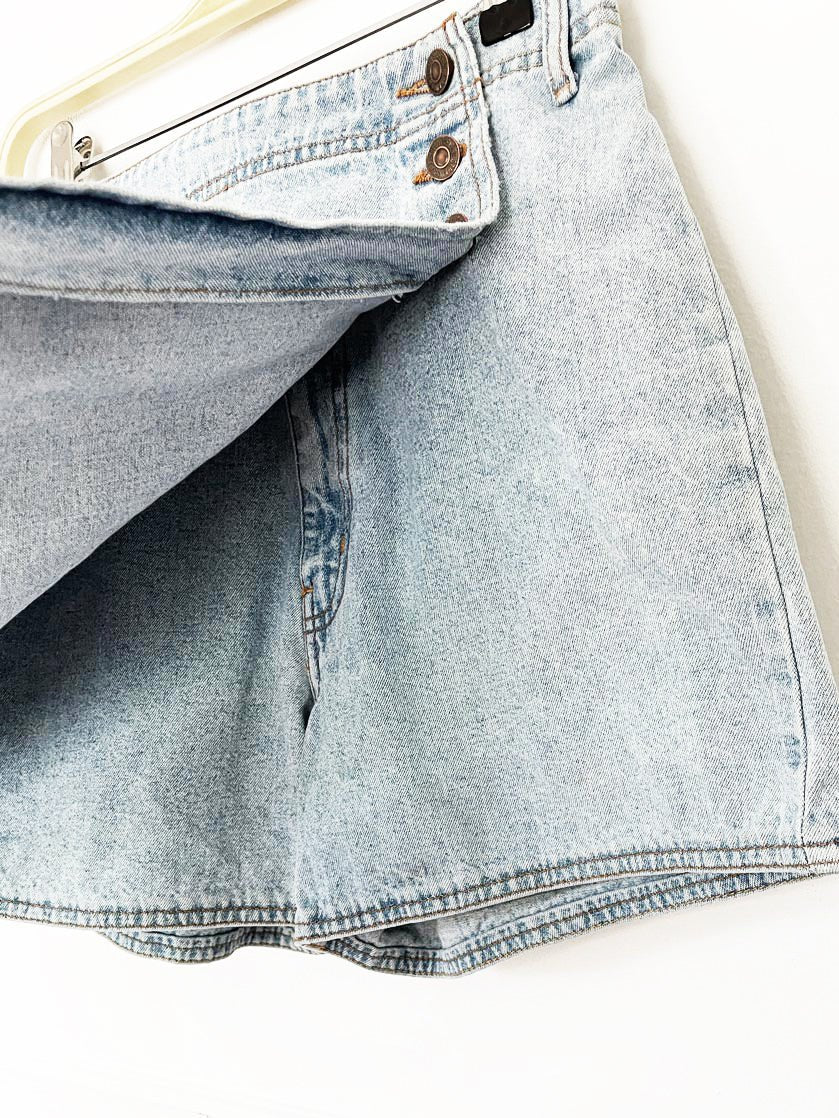vintage 90s levi's white tab mini denim skort - good market thrift store