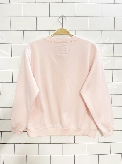 vintage 90s levi's white tab pink v - neck sweatshirt - good market thrift store