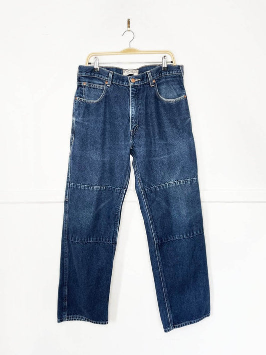 vintage 90s levi's workwear fit double knee baggy jeans | white tab - good market thrift store
