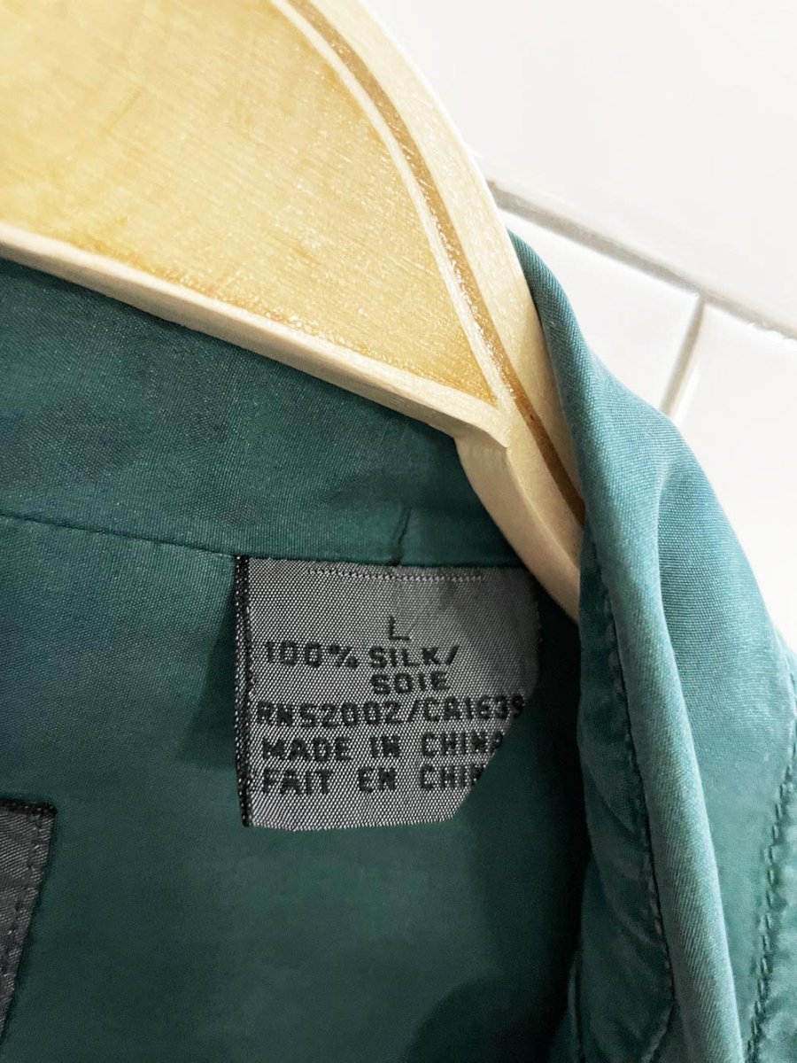 vintage 90s liz claiborne 100% silk full button blouse | lizwear - good market thrift store