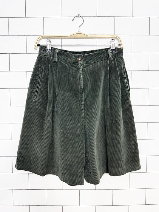 vintage 90s liz claiborne chunky cord pleated shorts | lizsport - good market thrift store