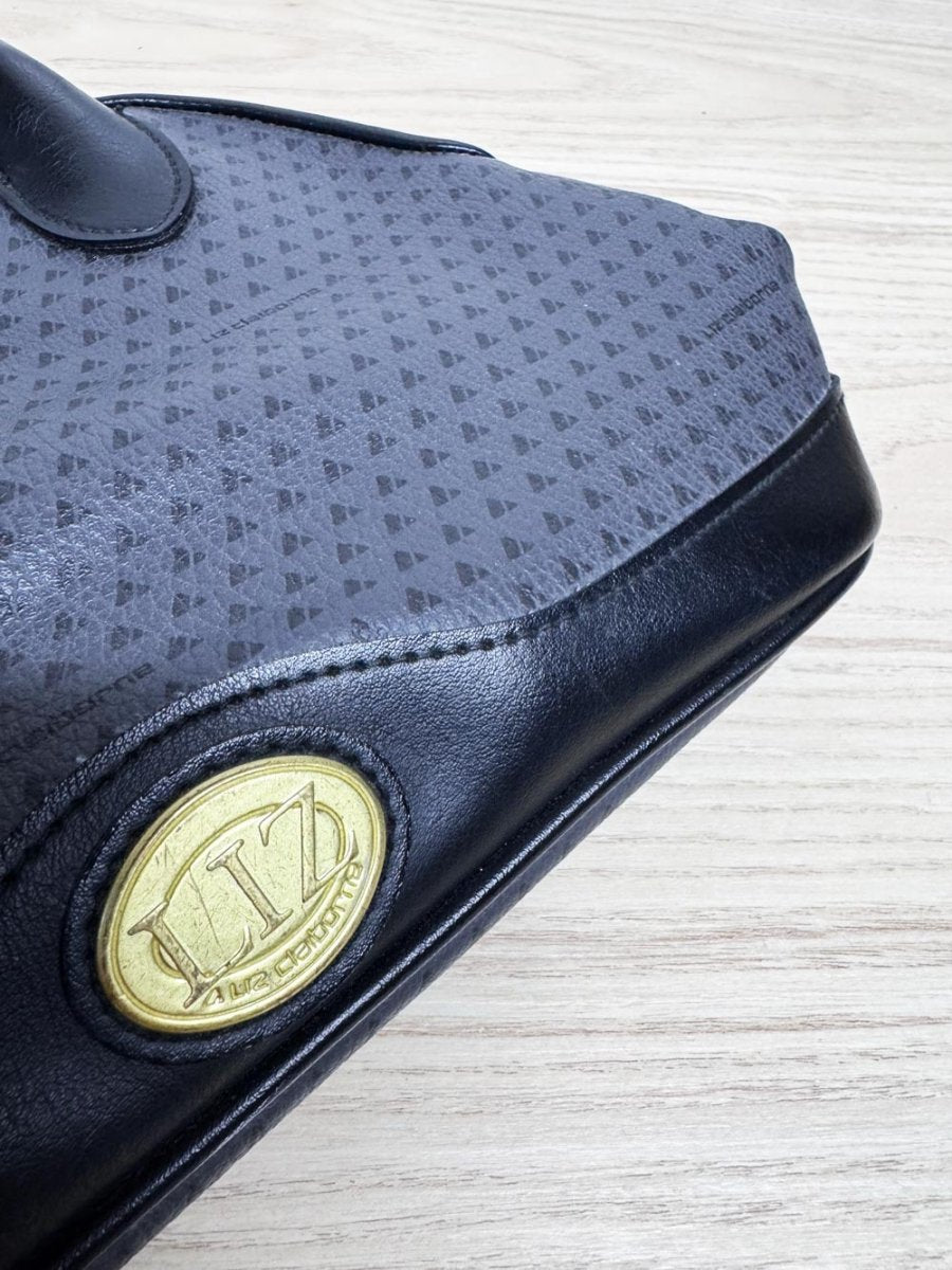 vintage 90s liz claiborne leather monogram handbag - good market thrift store