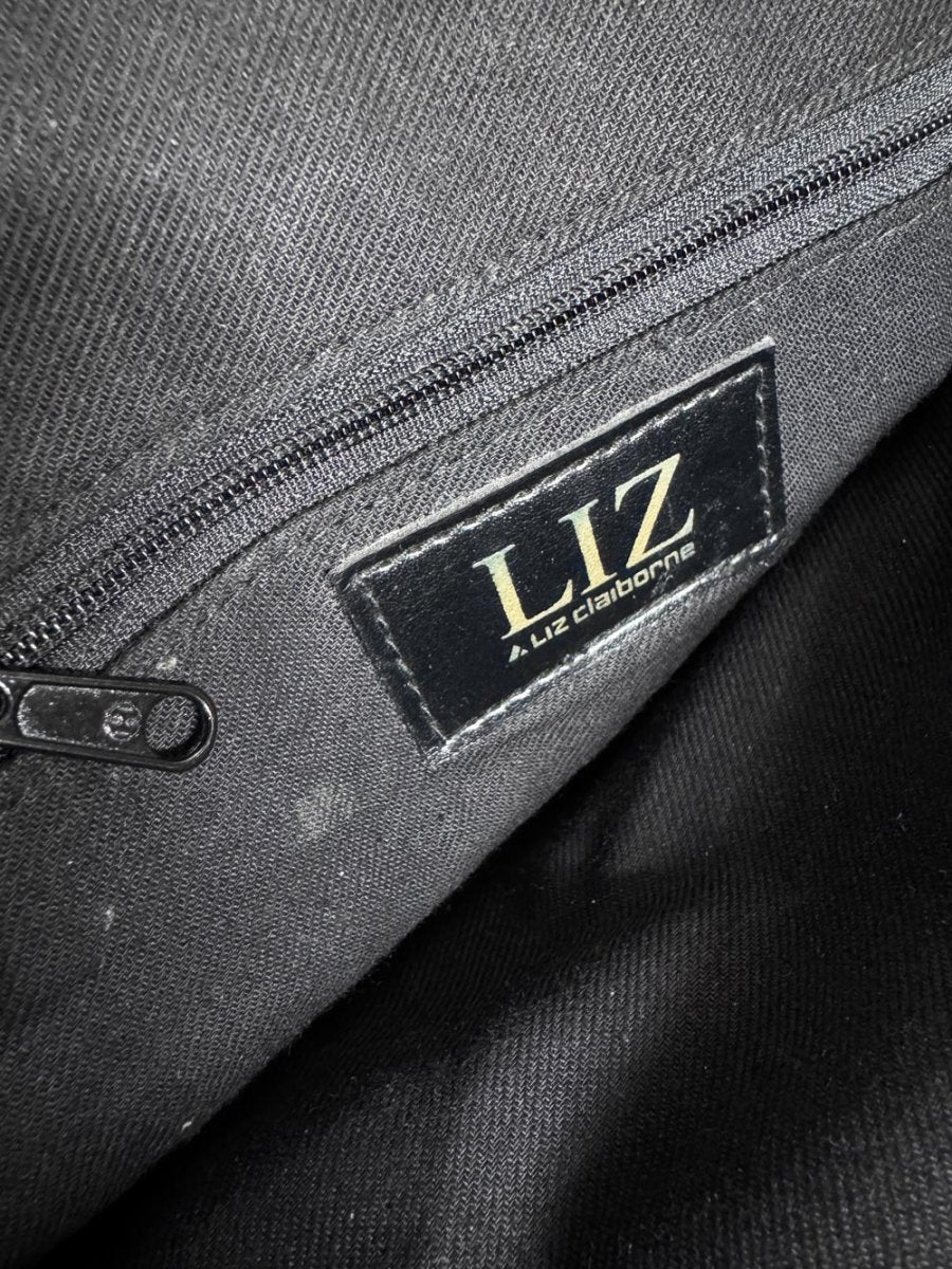 vintage 90s liz claiborne leather monogram handbag - good market thrift store