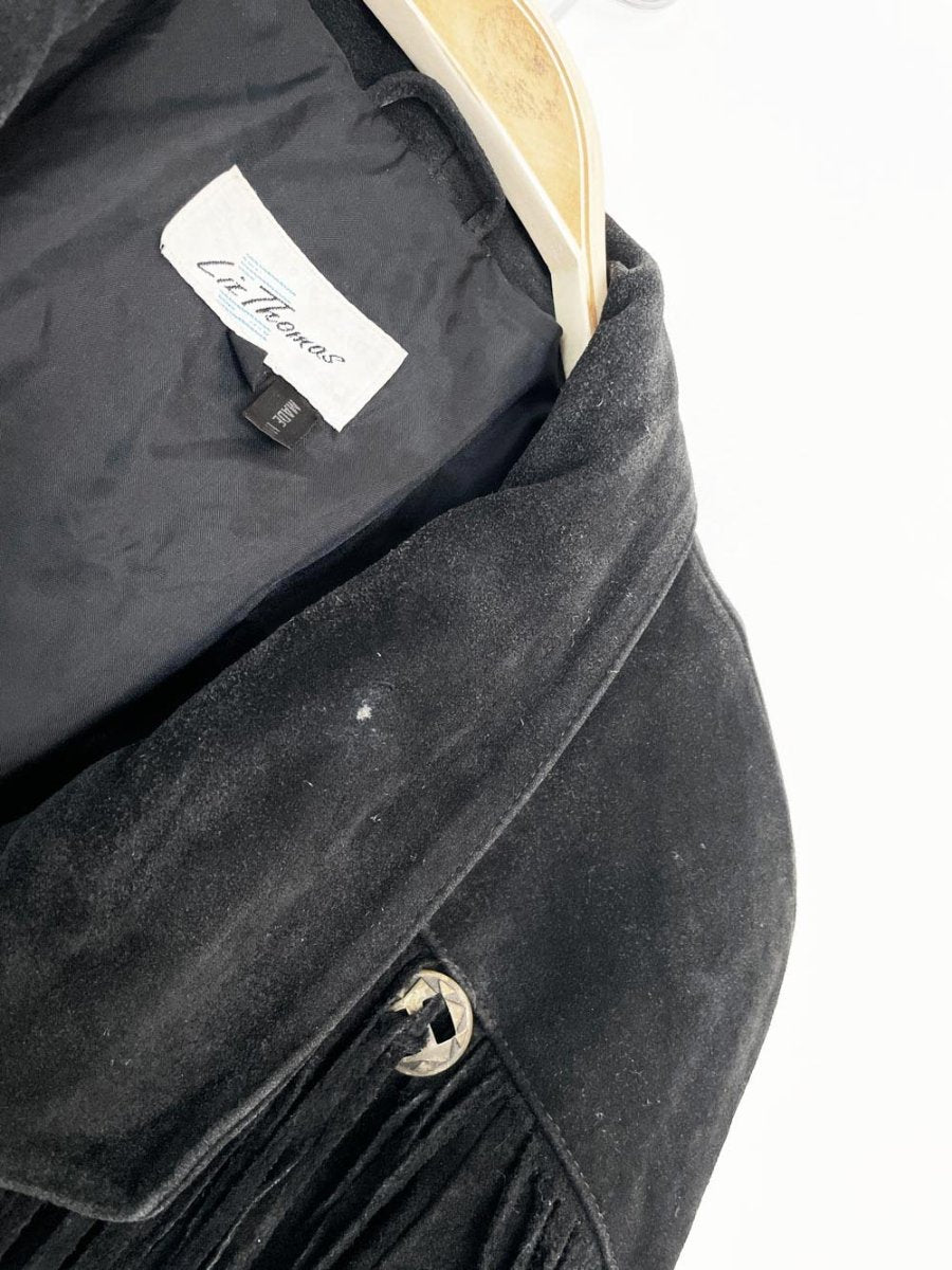 vintage 90s liz thomas suede fringe western moto jacket - good market thrift store