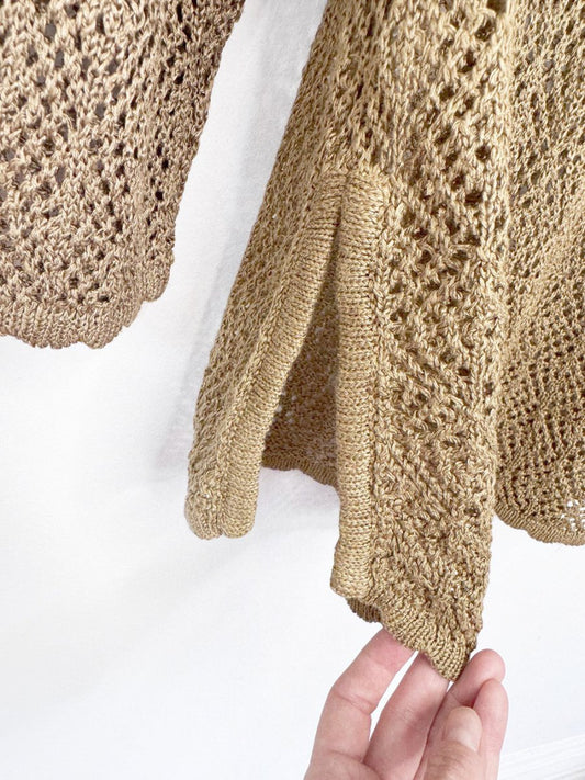 vintage 90s lizsport crochet knit long sleeve top | liz claiborne - good market thrift store